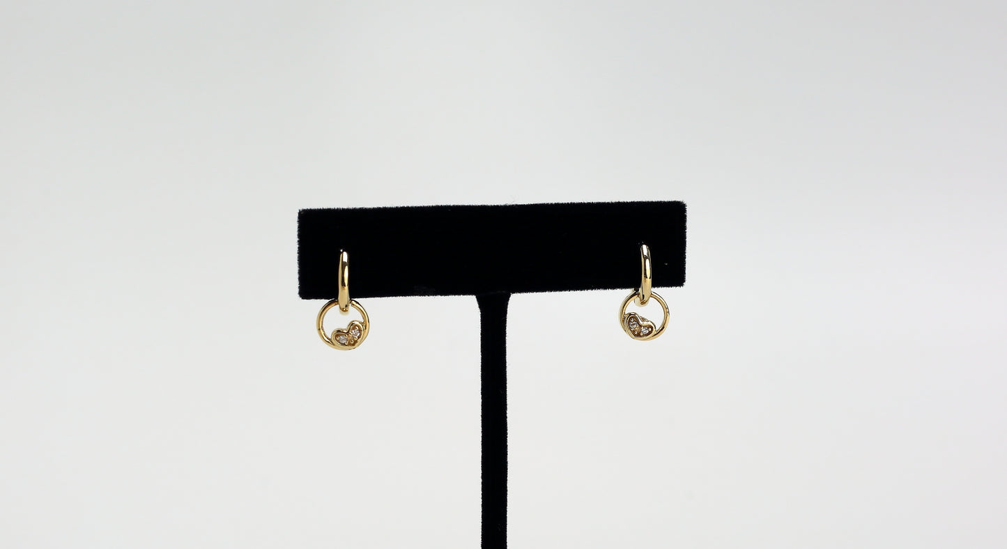 Heart circle earrings