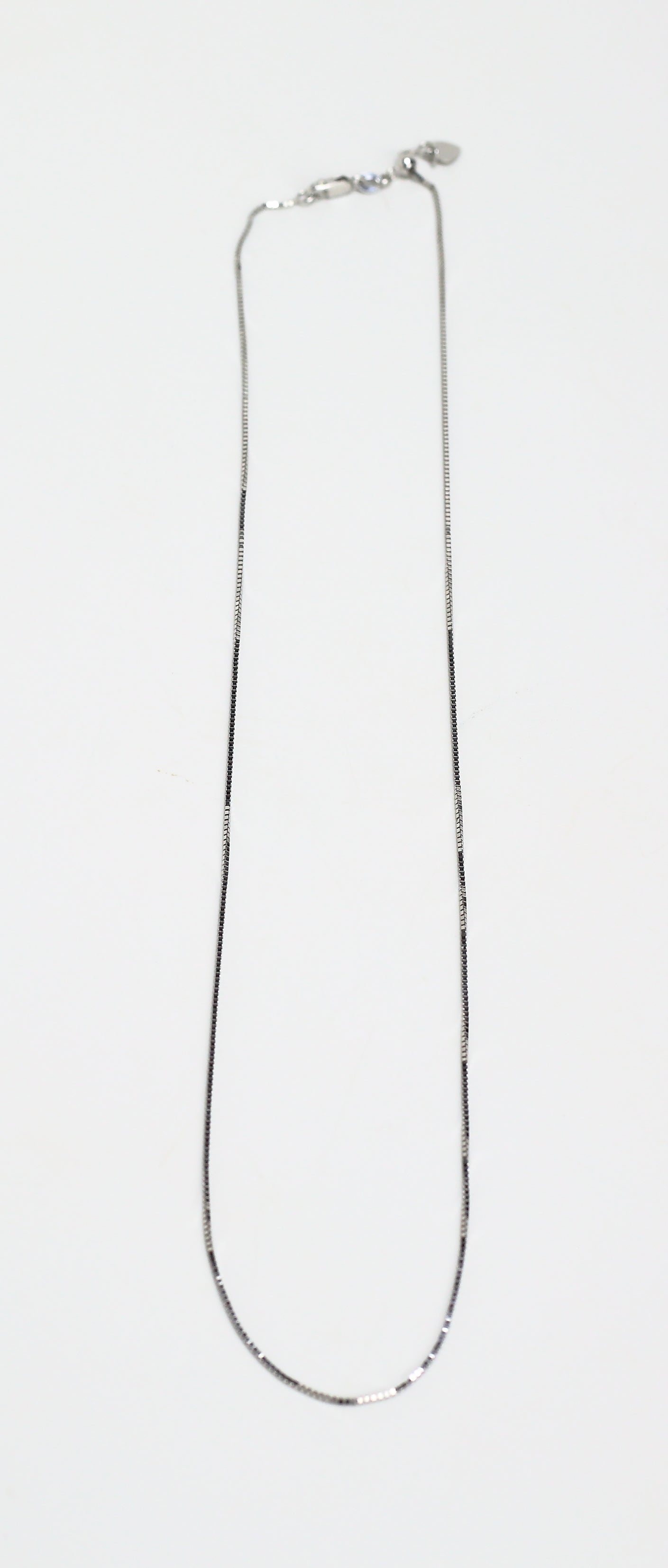 White Gold Box link Necklace