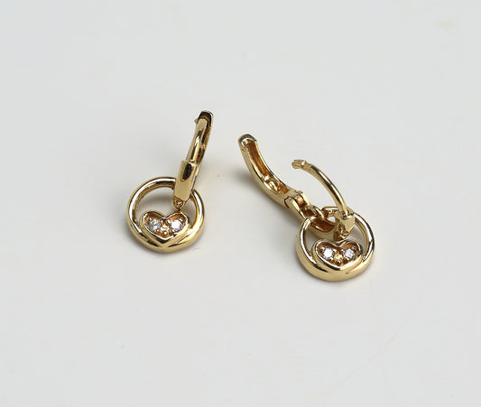 Heart circle earrings
