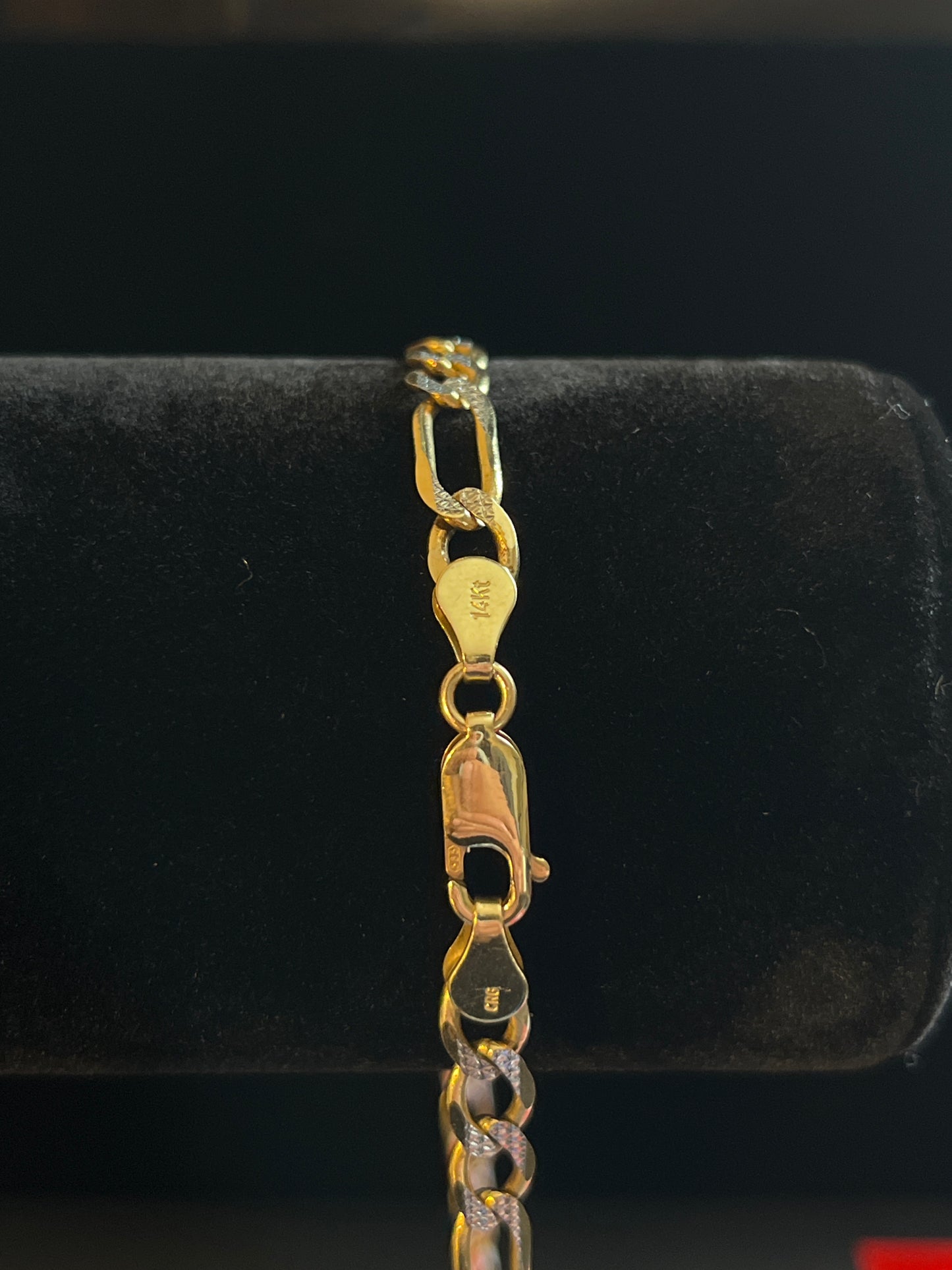 Diamond cut Figaro Chain 24 in