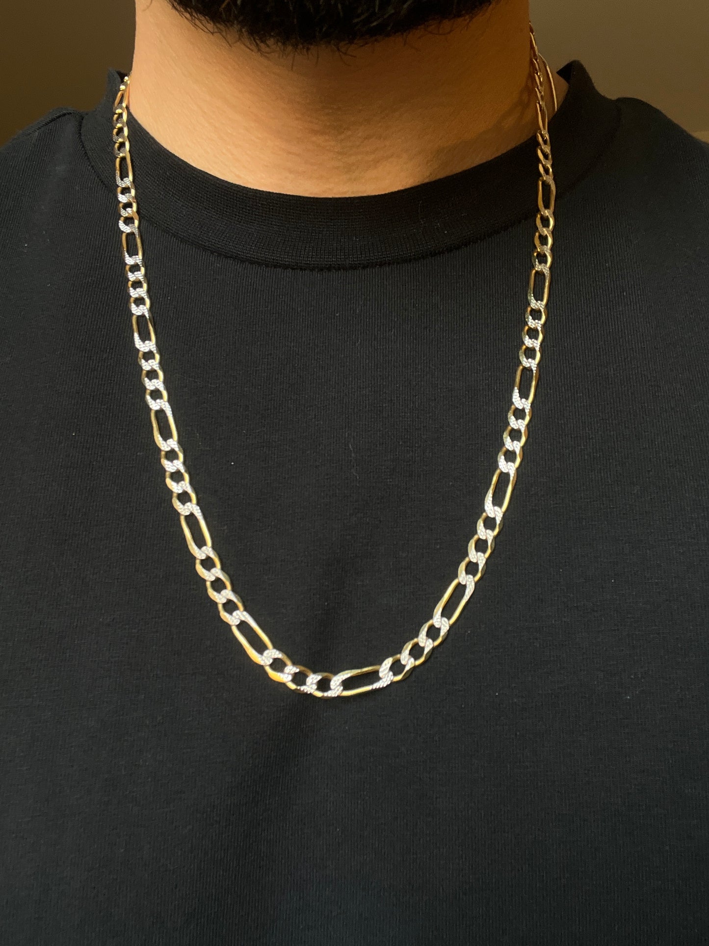 Diamond cut Figaro Chain 24 in