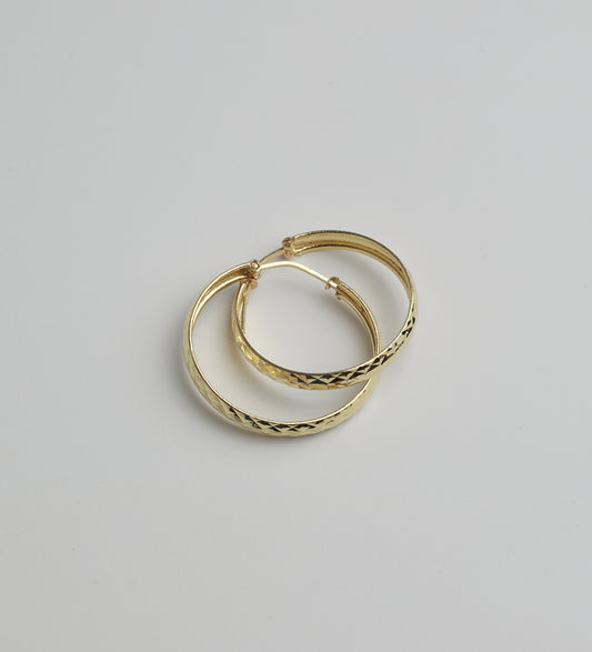 Diamond cut Hoop Earrings 1.5