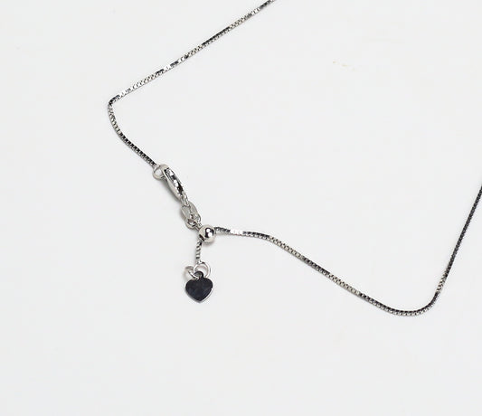White Gold Box link Necklace